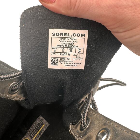 Sorel Women's Brown Leather Slimpack Lace II Boots Size 8 - Picture 10 of 11